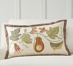 Gourd Embroidered Lumbar Pillow Cover