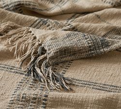 Killian Windowpane Plaid Fringe Throw