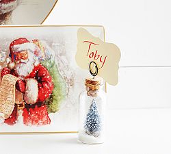 Snowy Tree Cloche Placecard Holder, Set of 4