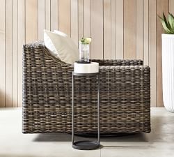 Torrey Wicker Slope Arm Swivel Outdoor Lounge Chair