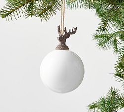 White Buck Head Ornament