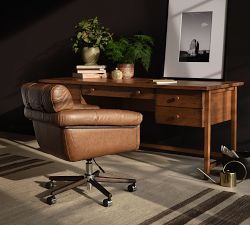 Illiana Leather Swivel Desk Chair