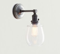 Petite Glass Straight Arm Sconce (12'')
