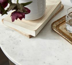 Alexandra Round Marble Nightstand (21")