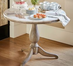 Alexandra Round Marble Pedestal Dining Table