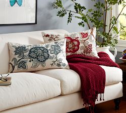 Allegra Palampore Embroidered Lumbar Pillow Cover