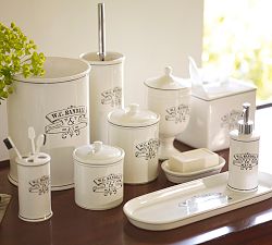 Black &amp; White Apothecary Bath Accessories