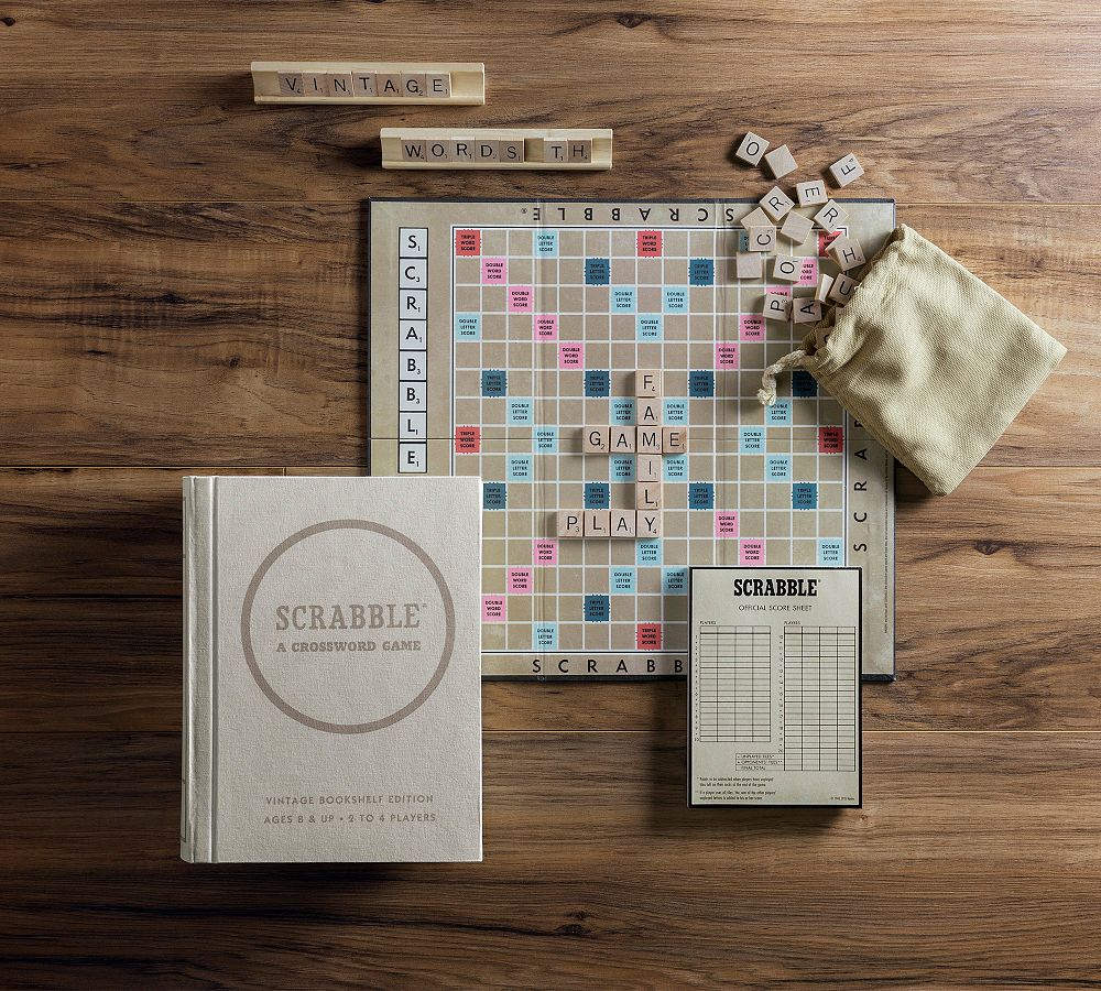 Linen Book Board Games - Set of 3 - Scrabble, Monopoly, and Clue