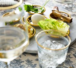 Marble Seder Plate with Gold Trim