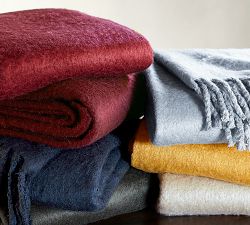 Solid Faux Mohair Throw