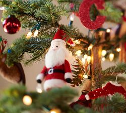 Tall Wool Santa Ornament