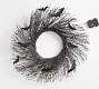 Lit Handcrafted Glitter Branch Wreath with Bats