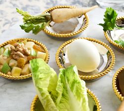 Marble Seder Plate with Gold Trim