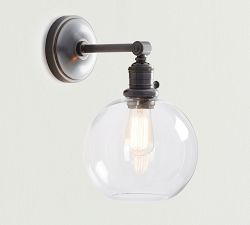 Glass Globe Straight Arm Sconce (13'')