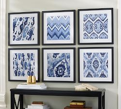 Indigo Ikat Framed Prints