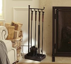 Industrial 5-Piece Fireplace Tool Set