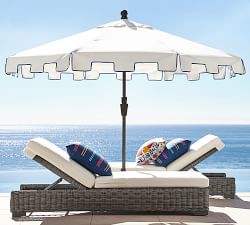 9' Round Outdoor Capri Patio Umbrella &ndash; Rustproof Aluminum Tilt Frame