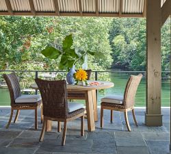 Sisilia Teak &amp; Wicker Outdoor Dining Chair