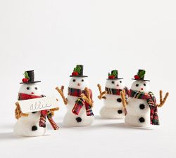 Snowman Felt Place Card Holders - Set of 4