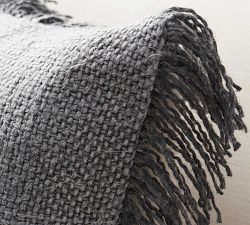 Linen Plaid Fringe Pillow Cover
