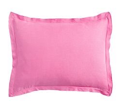 Open Box: Belgian Flax Linen Double Flange Sham, Standard Set of 2 - Pink Tulip