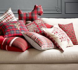 Jeweled Plaid Lumbar Pillow Cover