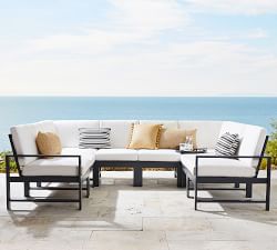 Malibu Metal 8-Piece U-Shaped Outdoor Sectional (115")