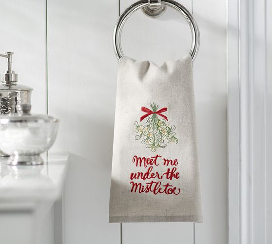 Meet Me Under The Mistletoe Hand Towels - Set of 2