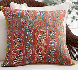 Patchwork Paisley Print Outdoor Pillow