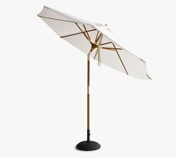 Premium 9' Round Outdoor Patio Umbrella &ndash; Eucalyptus Tilt Frame​