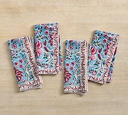 Shannon Block Print Cotton Napkins - Set of 4