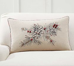 Tarak Embellished Pinecone Lumbar Pillow Cover