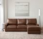 Turner Square Arm Leather Chaise Sectional (105"&ndash;129")