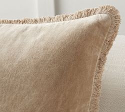 Velvet Fringed Pillow Cover