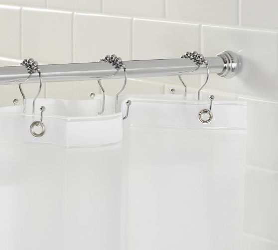 Pottery Barn Belgian Flax Linen Hemstitch Shower Curtain