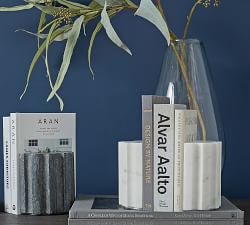 Black Marble Book Ends - Set of 2
