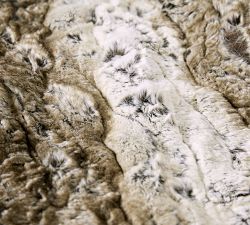 Faux Fur Textured Ombre Throw