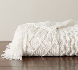 Cable Fringe Throw
