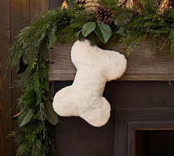 Faux Fur Alpaca Bone Pet Stocking