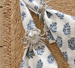 Figural Seahorse and Crab Napkin Rings - Set of 4