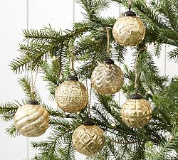 Open Box: Mercury Glass Adorned Ornaments, Set of 6 - Gold