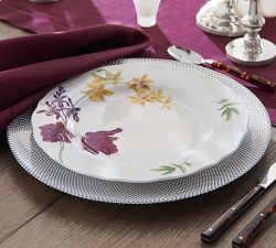 Monique Lhuillier Melrose Glass Charger Plate - Silver