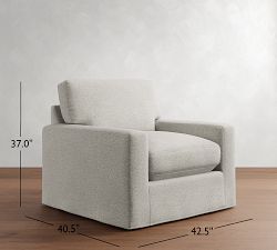 PB Comfort Modern Square Arm Slipcovered Chair