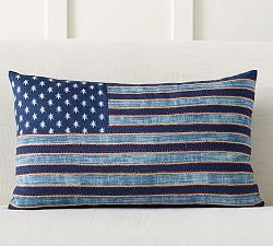Shibori Flag Lumbar Pillow Cover