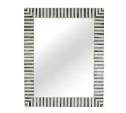 Brenna Two-Toned Bone Rectangular Wall Mirror