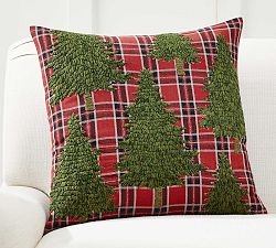 Forest Tree Applique Pillow Cover
