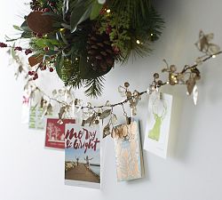 Light Up Rustic Leaf Cardholder Garland