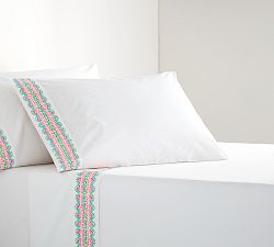 Lilly Pulitzer It's Impawsible Geo Border Print Percale Sheet Set