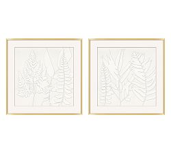 Linen Ferns Framed Print