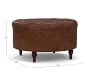 Lorraine Tufted Leather Round Storage Ottoman